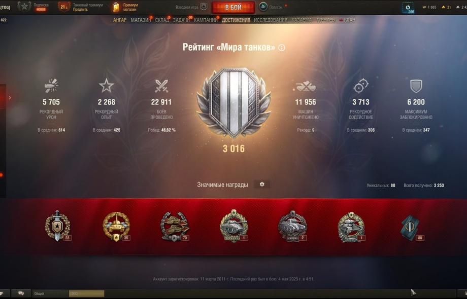 [РАСПРОДАЖА] 16 топов, 113ВО, 4 према, последний бой 4.05.2025
