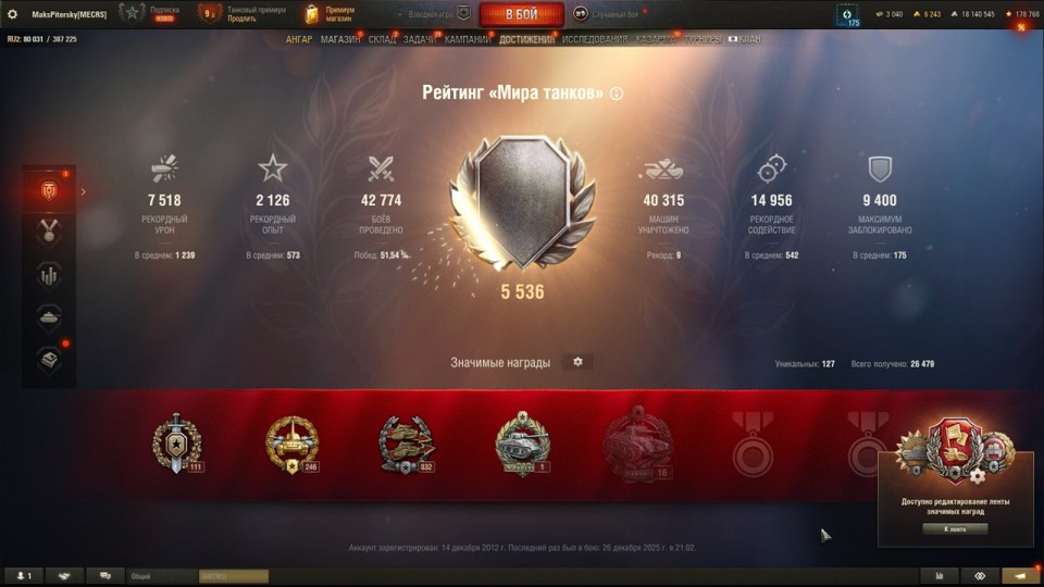 [РАСПРОДАЖА] 16 топов, Об 718Б, 4 према, 6200 золота