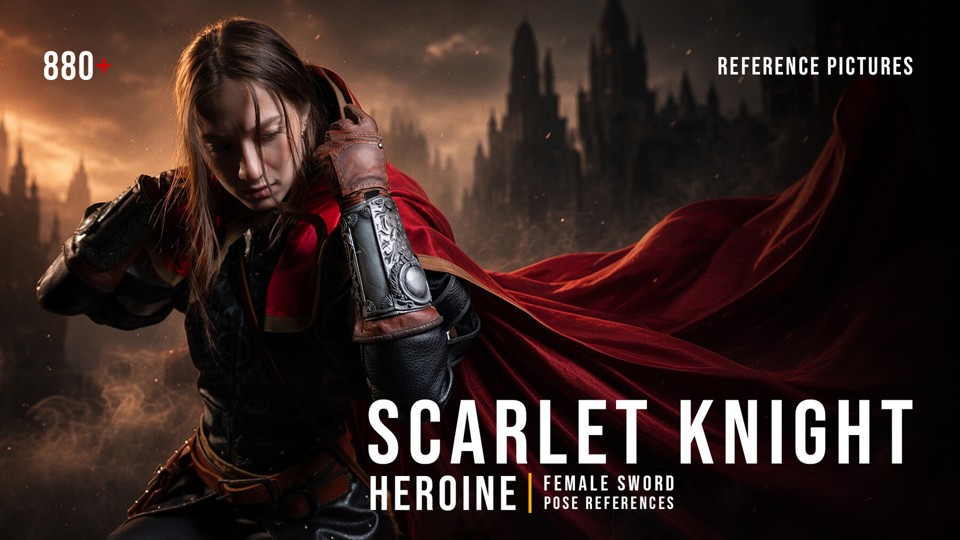 880+ референсов девушки-рыцаря с мечом | 880+ Scarlet Knight Heroine - Sword Poses