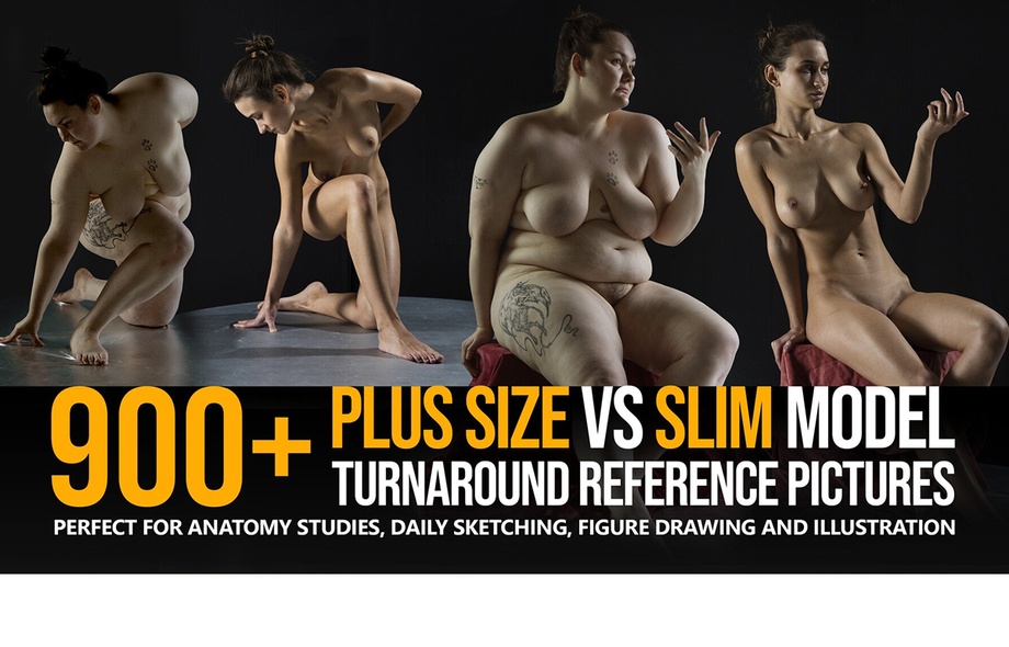 900+ Plus-Size VS Slim Model Turnaround Reference Pictures