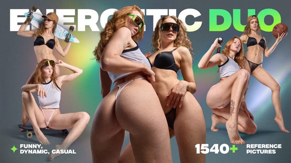 Energetic Duo: 1540+ Vibrant Female Poses