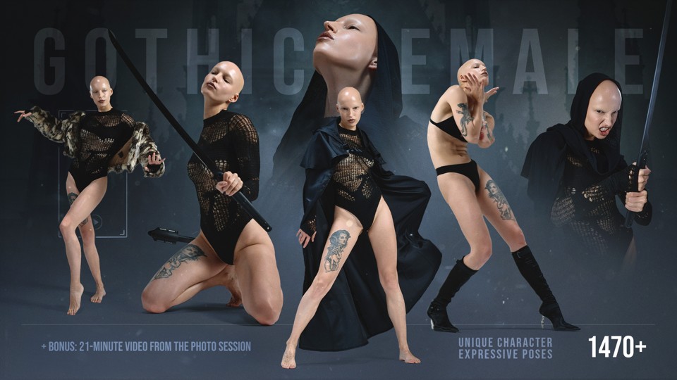 1470+ Unique Gothic: Female Character Expressive Poses