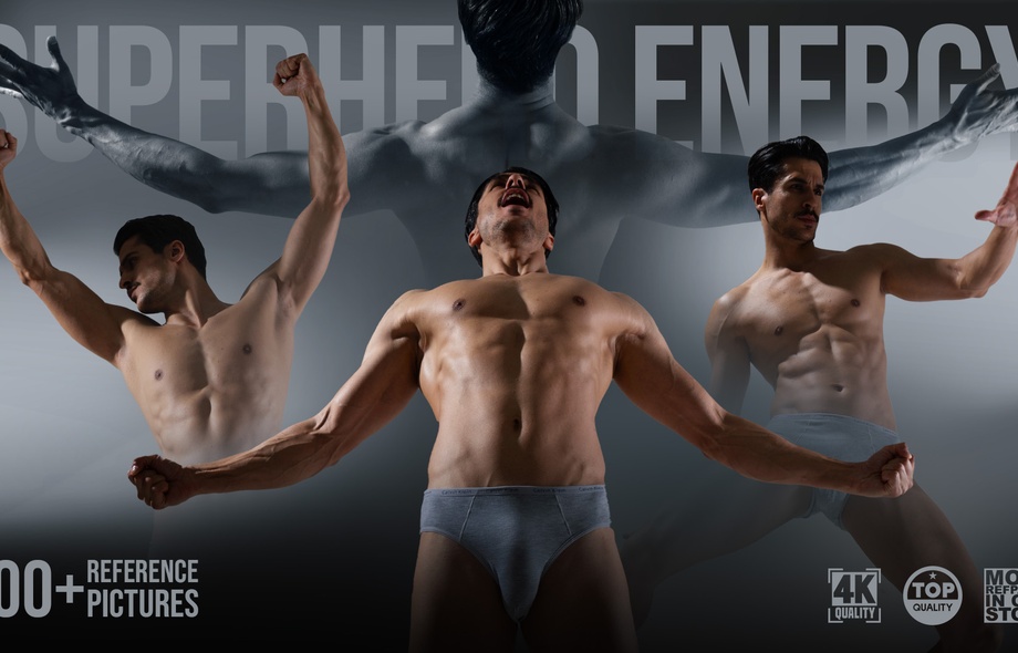 800+ Superhero Energy Male Action Poses
