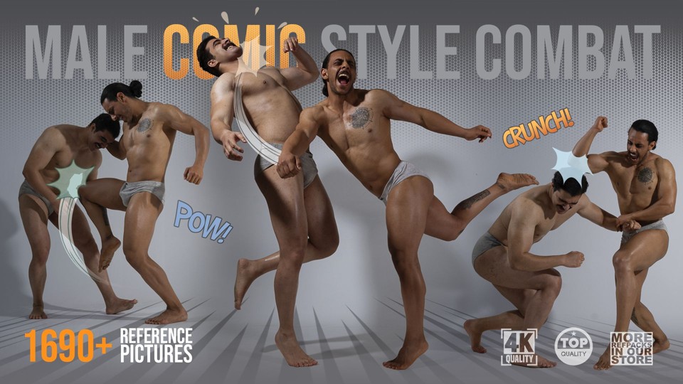 1690+ Male Sparring Combat References