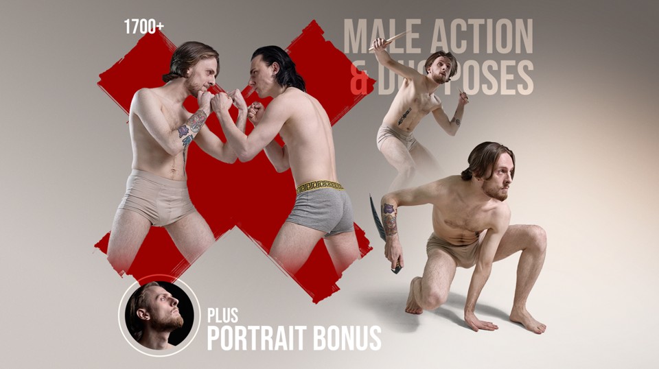 1700+ Мужские Экшен-Позы и Портреты | 1700+ Male Action & Duo Poses + Portrait Bonus