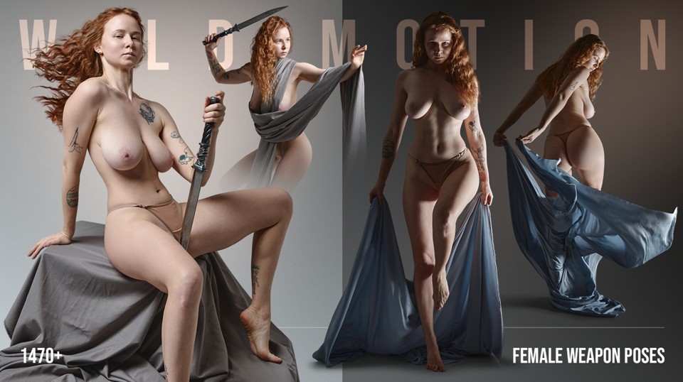 1470+ Wild Motion — Female Weapon Poses