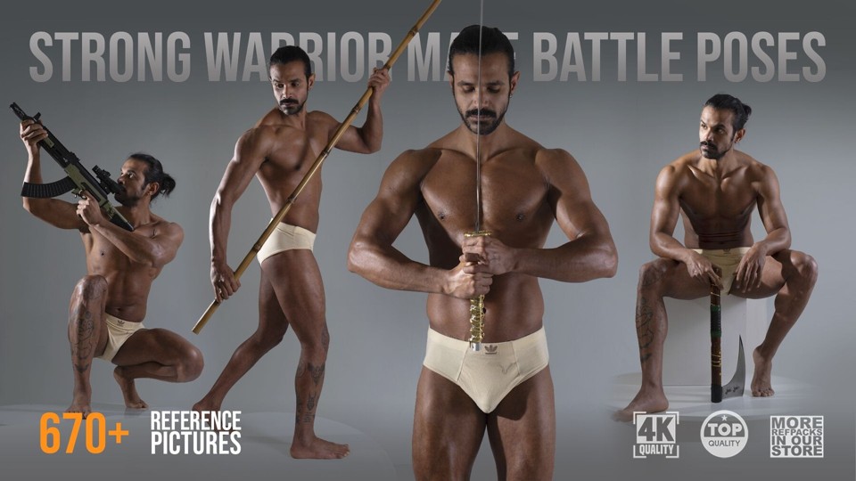 670+ Strong Warrior Male Battle Poses