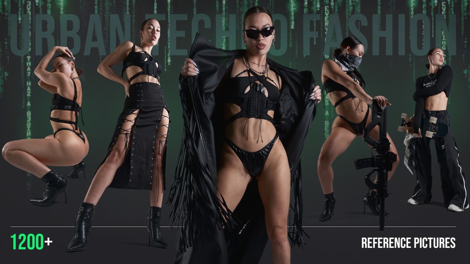 1200+ Urban Techno Fashion – Dynamic Poses Reference Pack