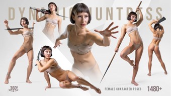 1480+ Dynamic Huntress - 360 Female Character Poses