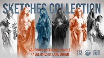 60+ Photo Reference Sample With Classical Drapery - Sketch Pack by Lane Brown