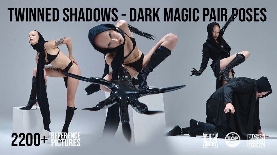 2200+ Twinned Shadows — Dark Magic Pair Poses