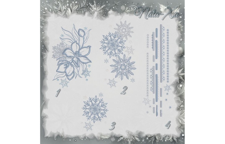 Ледяные узоры. Набор для пялец 10х20 см