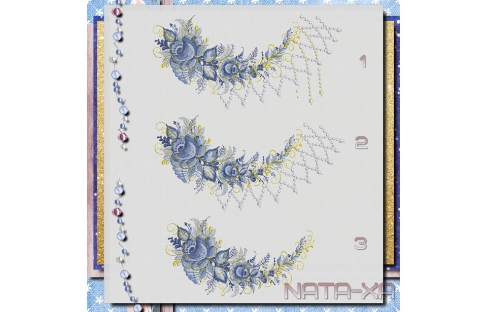 Голубые росы. Набор воротов для маленьких пялец