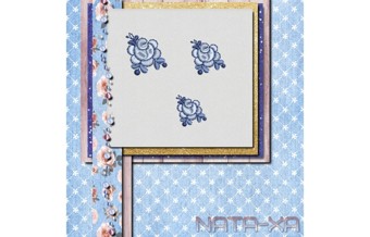 Голубые росы. Набор рукавов для маленьких пялец 5