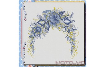 Голубые росы. Набор рукавов для маленьких пялец 4