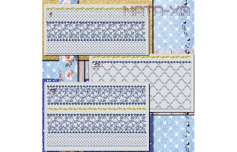 Голубые росы. Набор бордюров. Все размеры 1