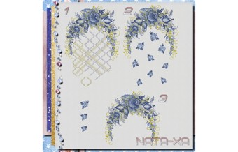 Голубые росы. Набор рукавов для больших пялец 1