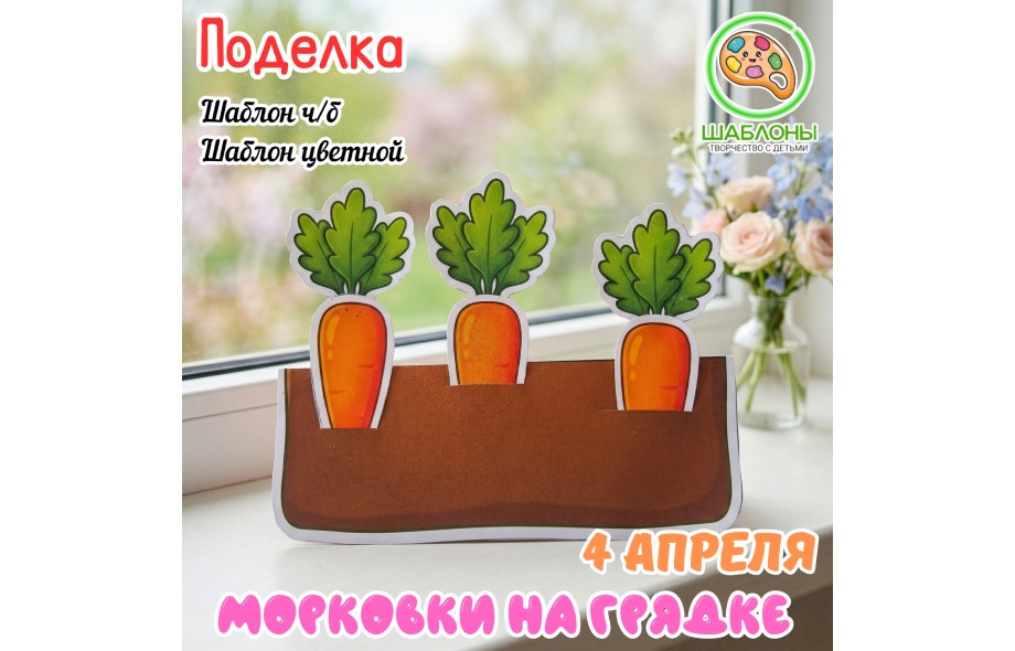 Поделка «Морковки на грядке»