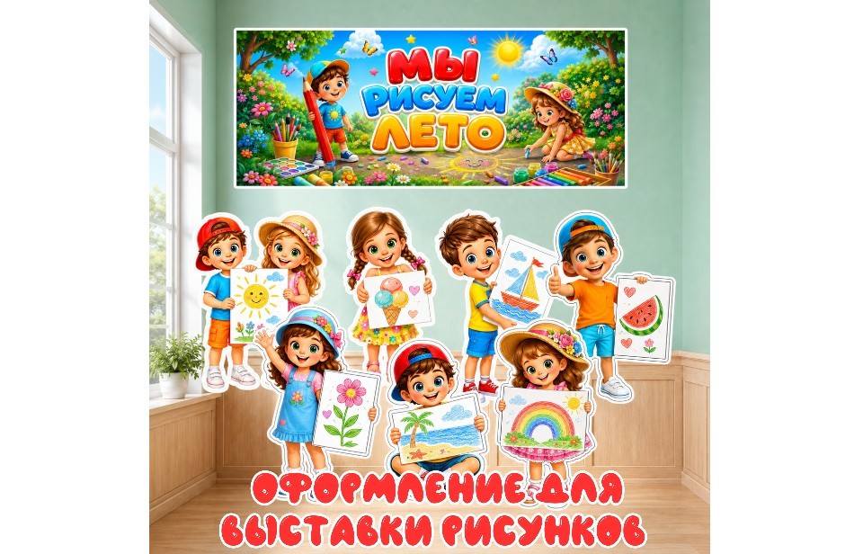 Оформление для выставки рисунков «Мы рисуем лето!»