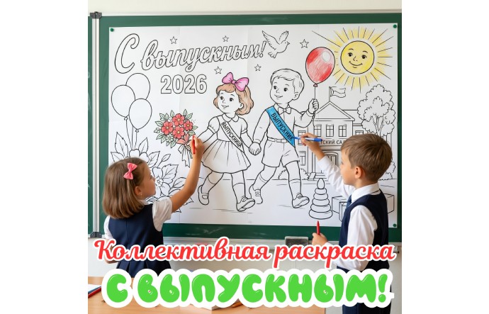 Коллективная раскраска «С выпускным 2026!»
