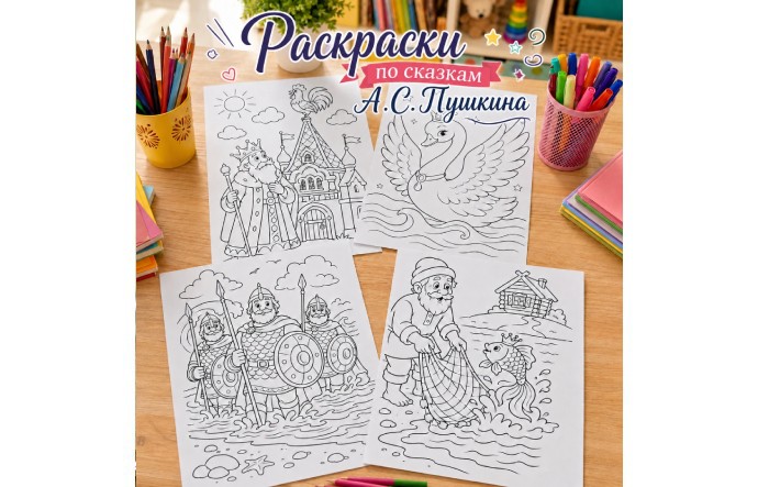 Раскраски по сказкам А.С. Пушкина
