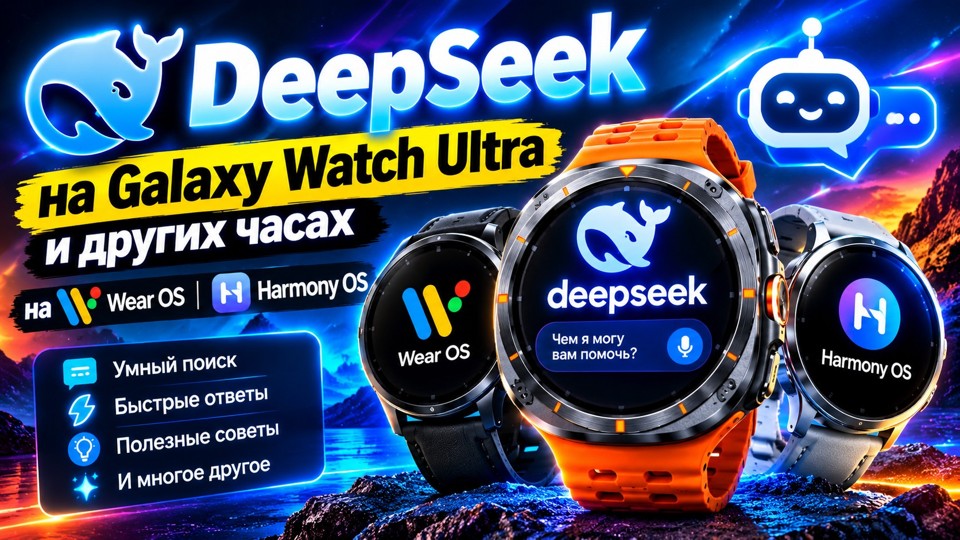DeepSeek на Galaxy Watch Ultra и других часах на Wear OS и Harmony OS
