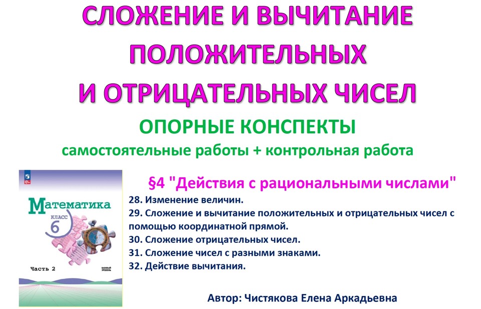7.🆗6 кл ОК+СР+КР  Сложение и вычитание положительных и отрицательных чисел