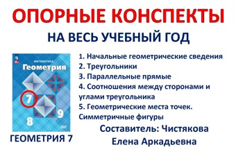 🆗7 кл Опорные конспекты "Геометрия" на весь год