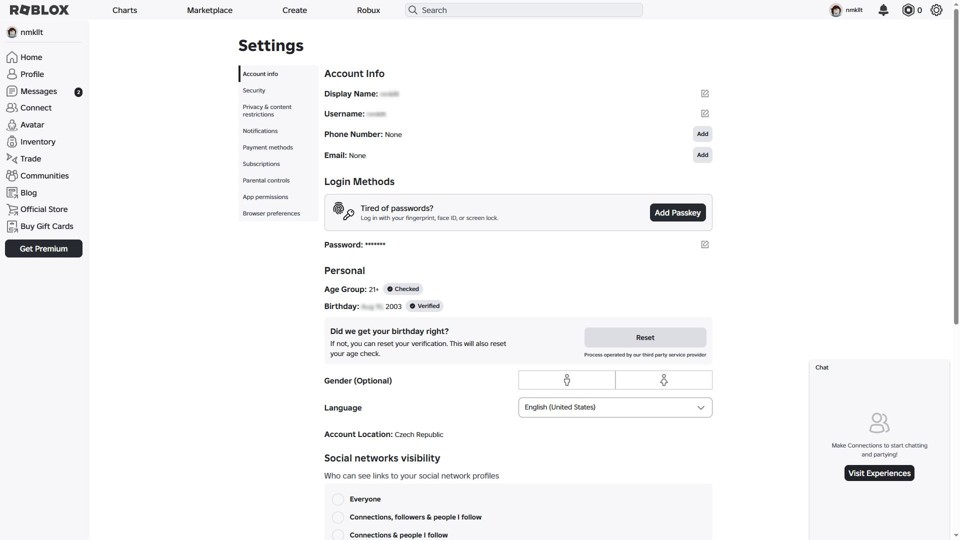 Аккаунт Roblox с Voice Chat 21+ | По паспорту 2