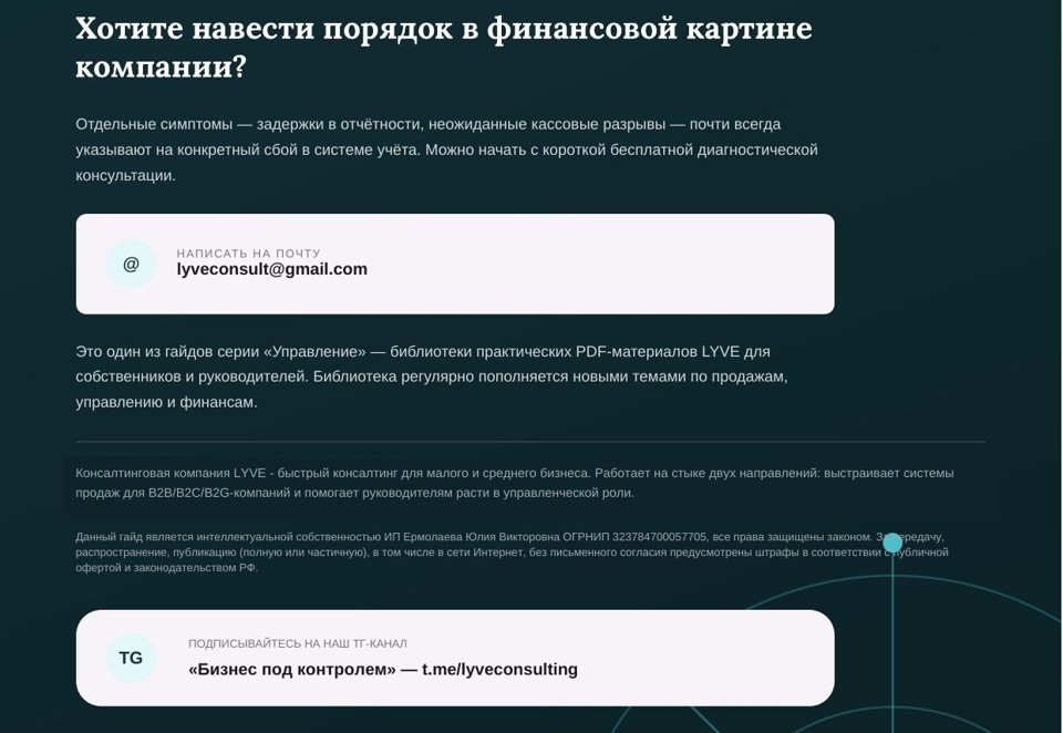 Чек-лист финансовой гигиены компании 4