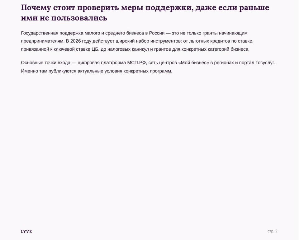 Меры поддержки малого и среднего бизнеса в  2026 году 3