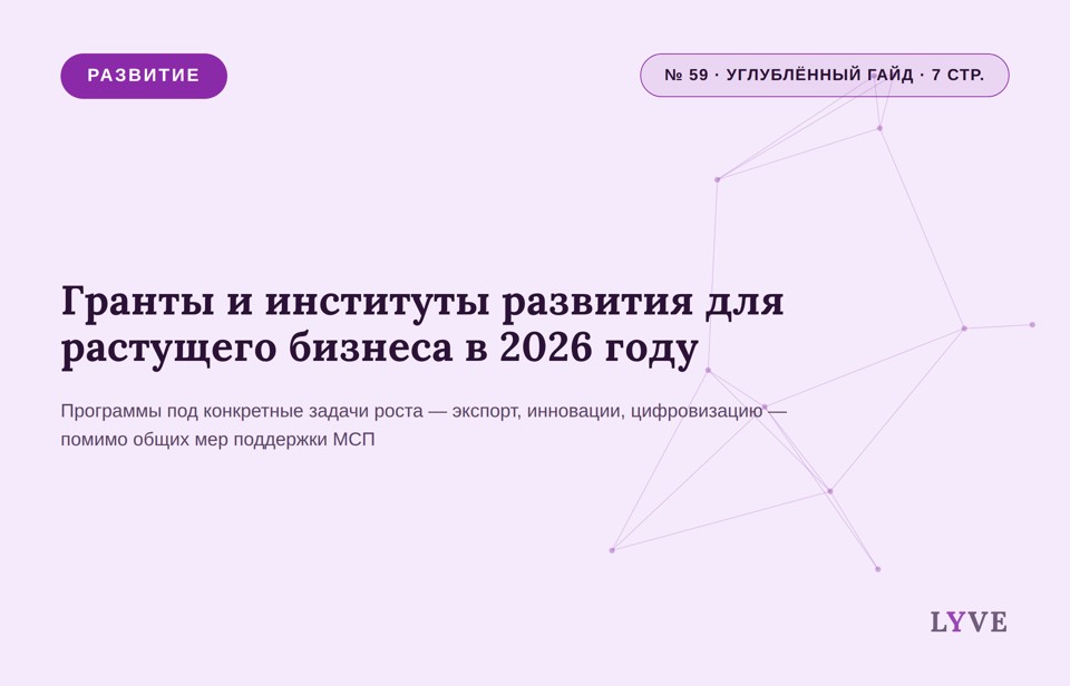 Гранты и институты развития для растущего бизнеса в 2026 году