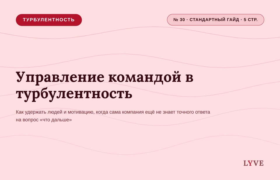 Управление командой в турбулентность