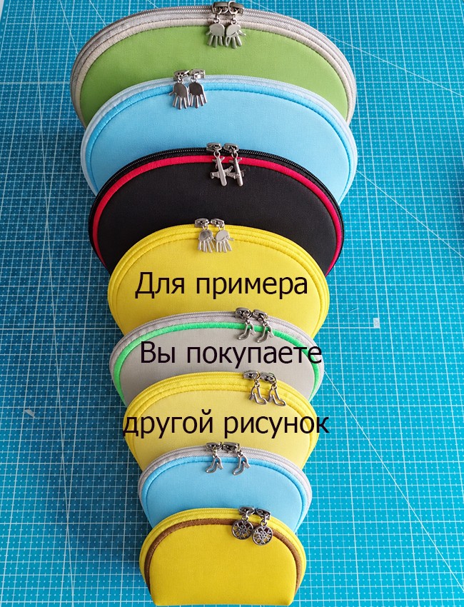 Дизайн машинной вышивки Овальная Косметичка Цветы и Листья 4
